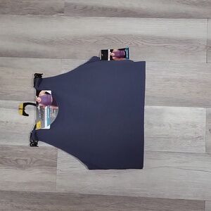 🛍Avia Womens L Cropped Sports Bra Blue Grey Low‎ Support Stretch 2 Pack NEW